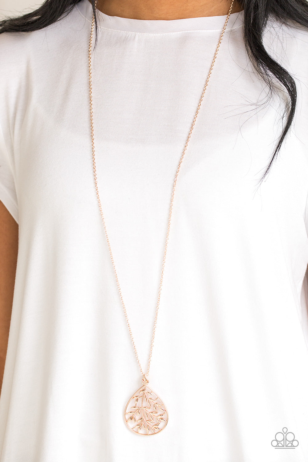 Paparazzi ♥ BOUGH Down - Rose Gold ♥  Necklace
