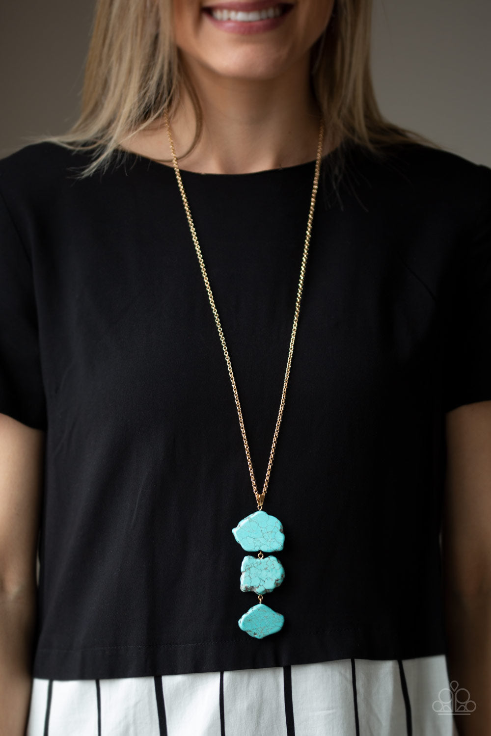 Paparazzi ♥ On The ROAM Again - Gold ♥  Necklace