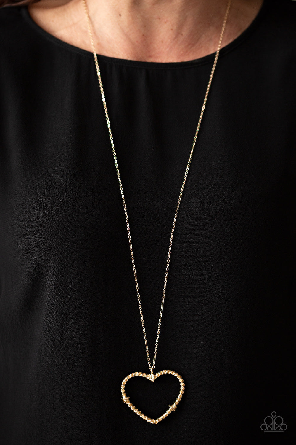 Paparazzi ♥ Straight From The Heart - Gold ♥  Necklace