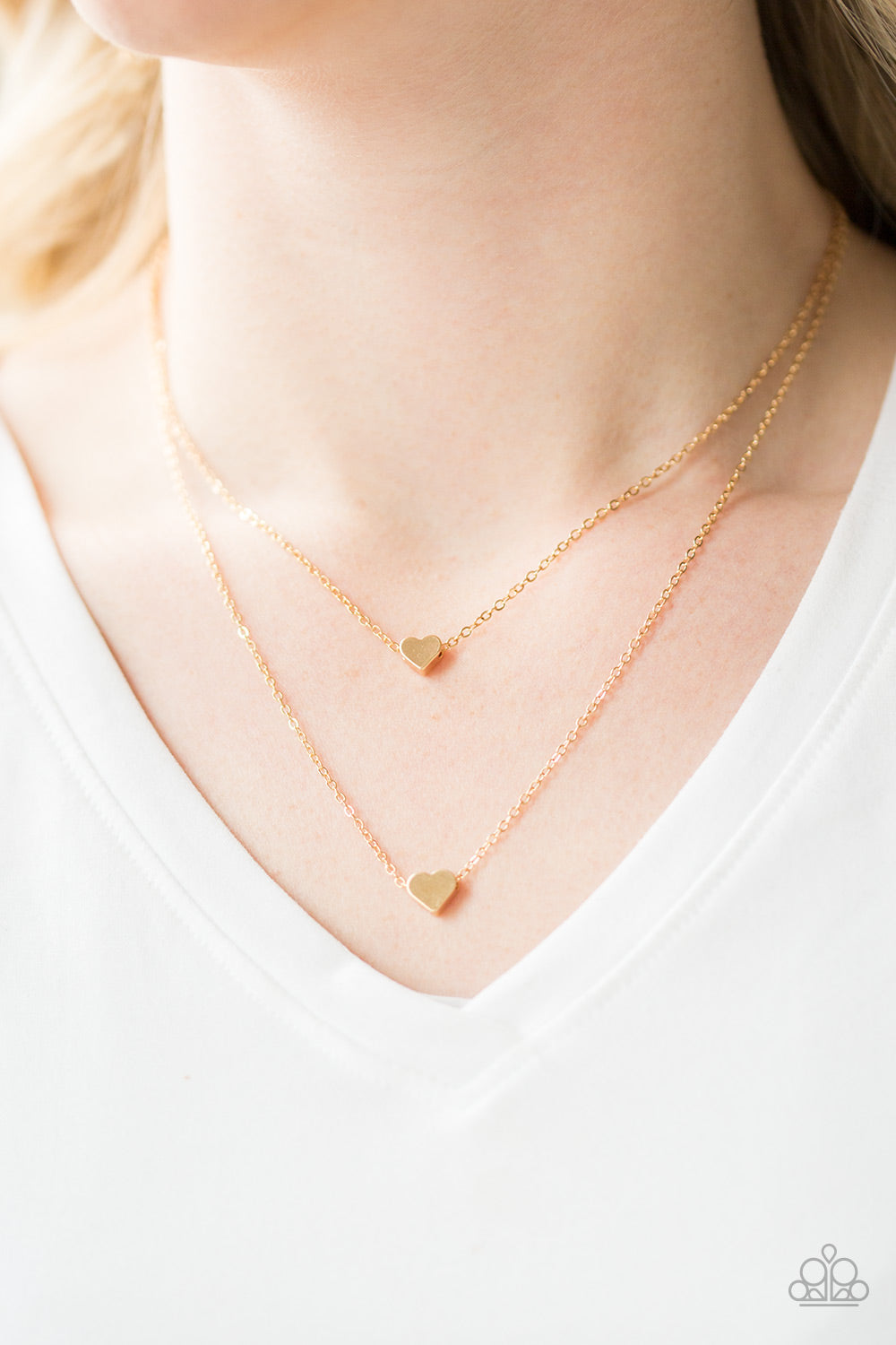 Paparazzi ♥ Little Valentine - Gold ♥  Necklace