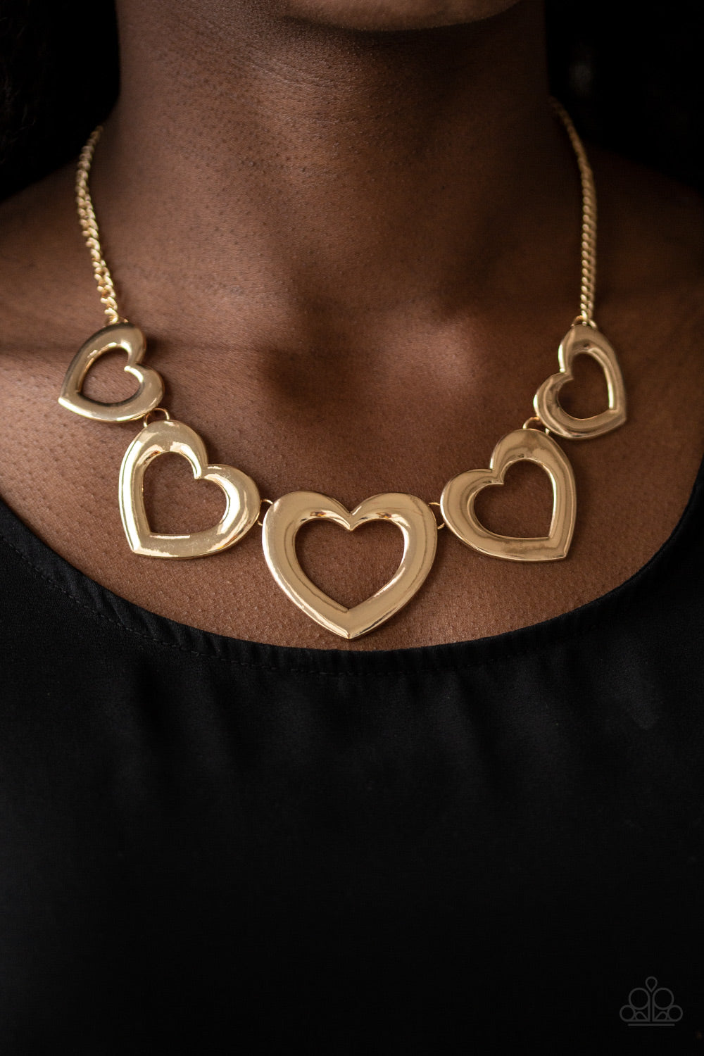 Paparazzi ♥ Hearty Hearts - Gold ♥  Necklace