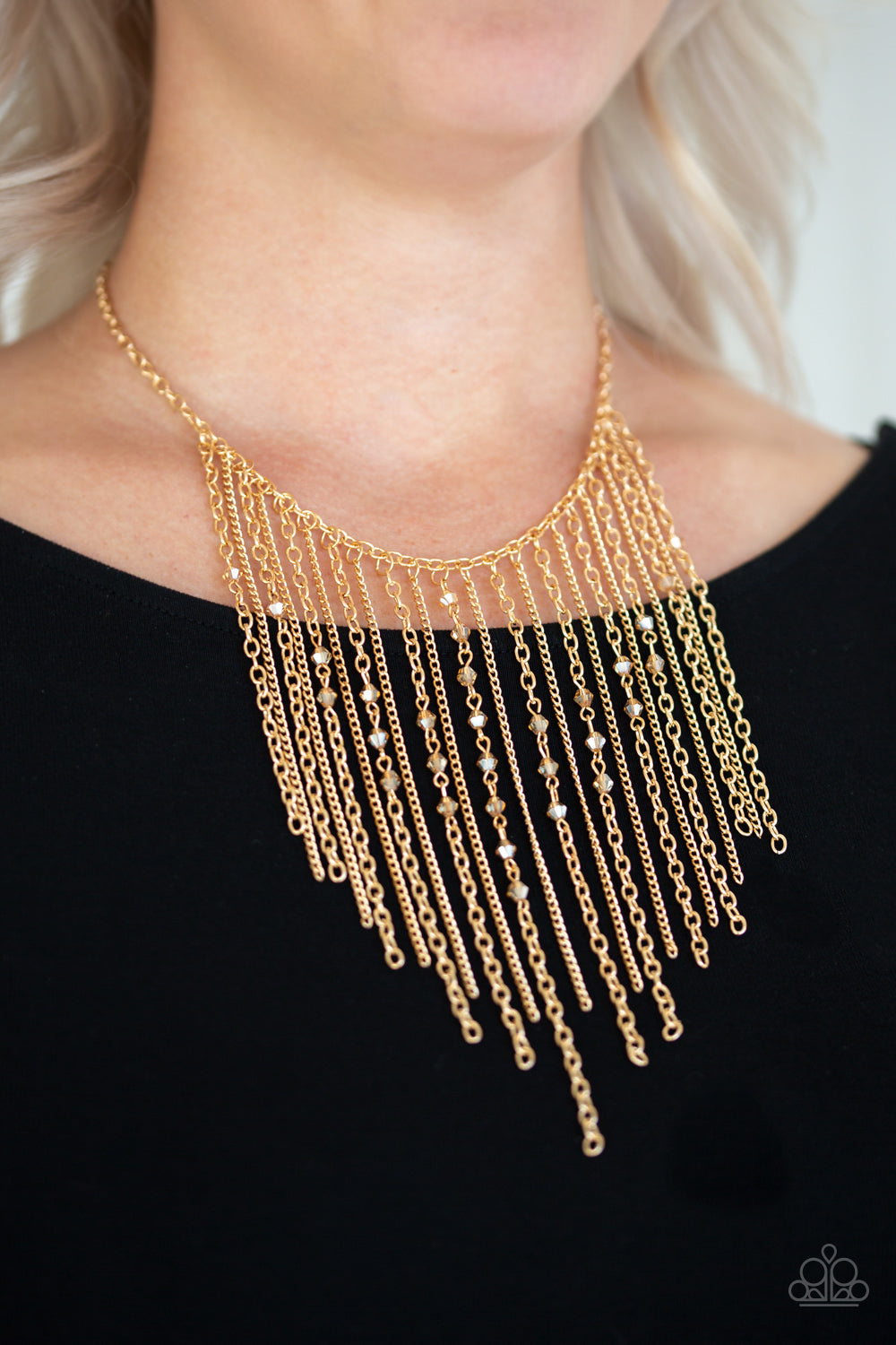 Paparazzi ♥ First Class Fringe - Gold ♥  Necklace