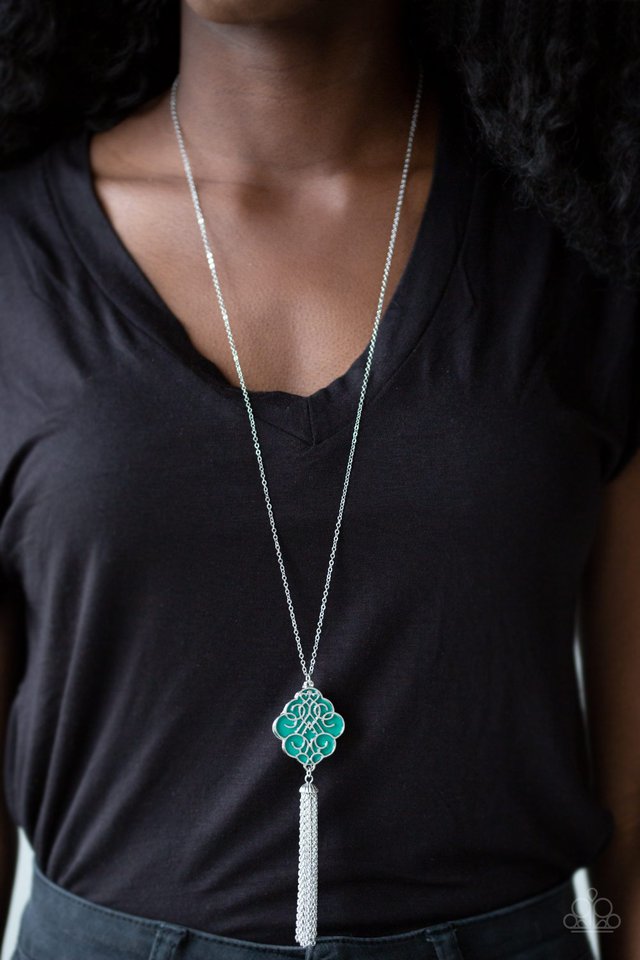 Paparazzi ♥ Malibu Mandala - Green ♥ Necklace