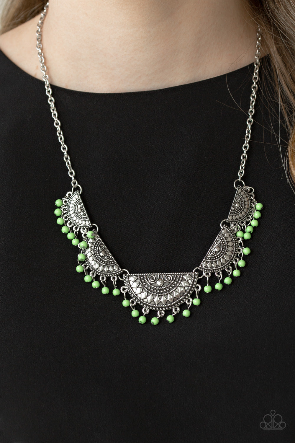 Paparazzi ♥ Boho Baby - Green ♥  Necklace