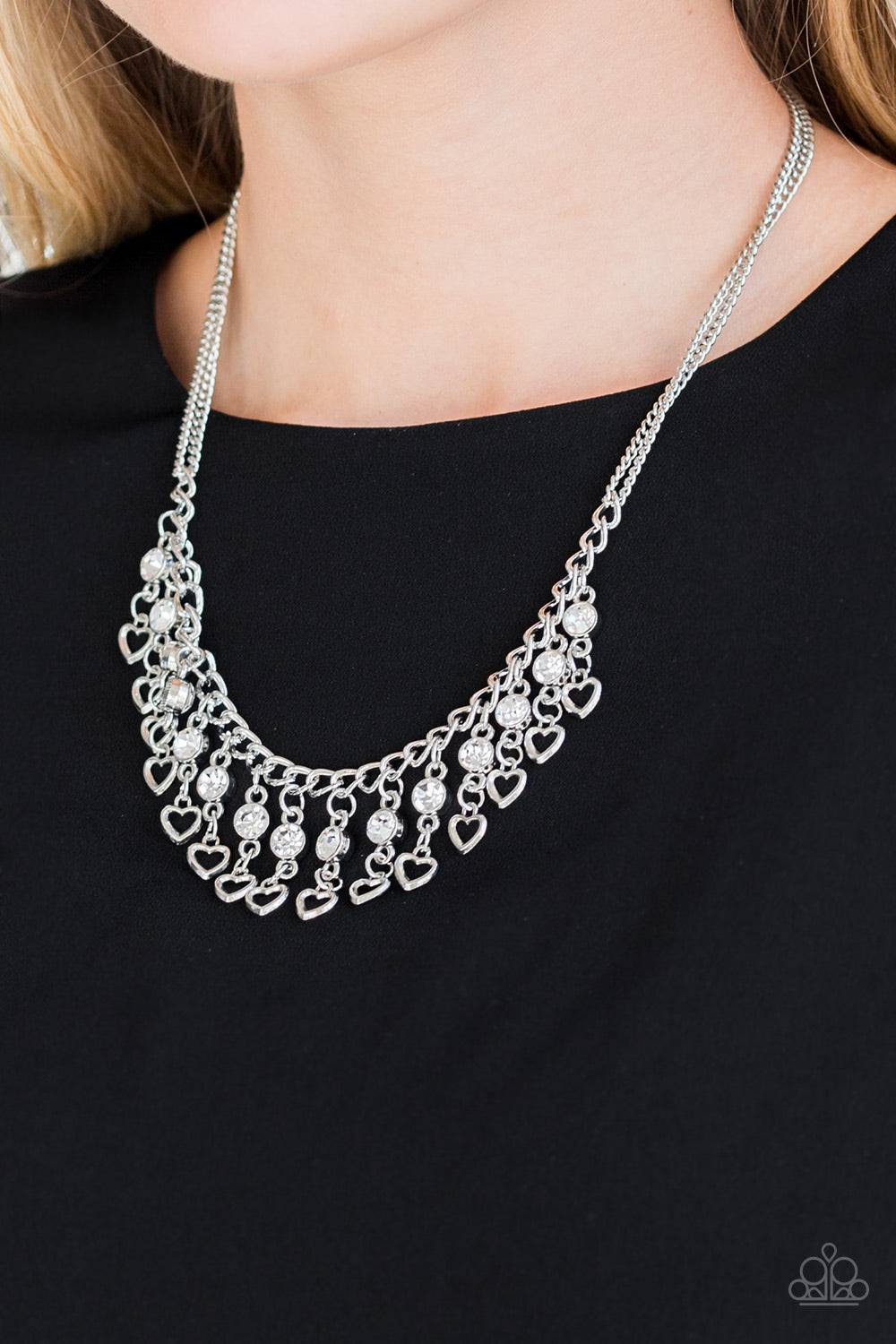 Paparazzi ♥ Valentines Day Drama - White ♥  Necklace