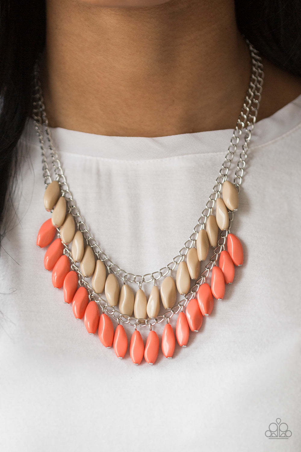 Paparazzi ♥ Beaded Boardwalk - Orange ♥  Necklace