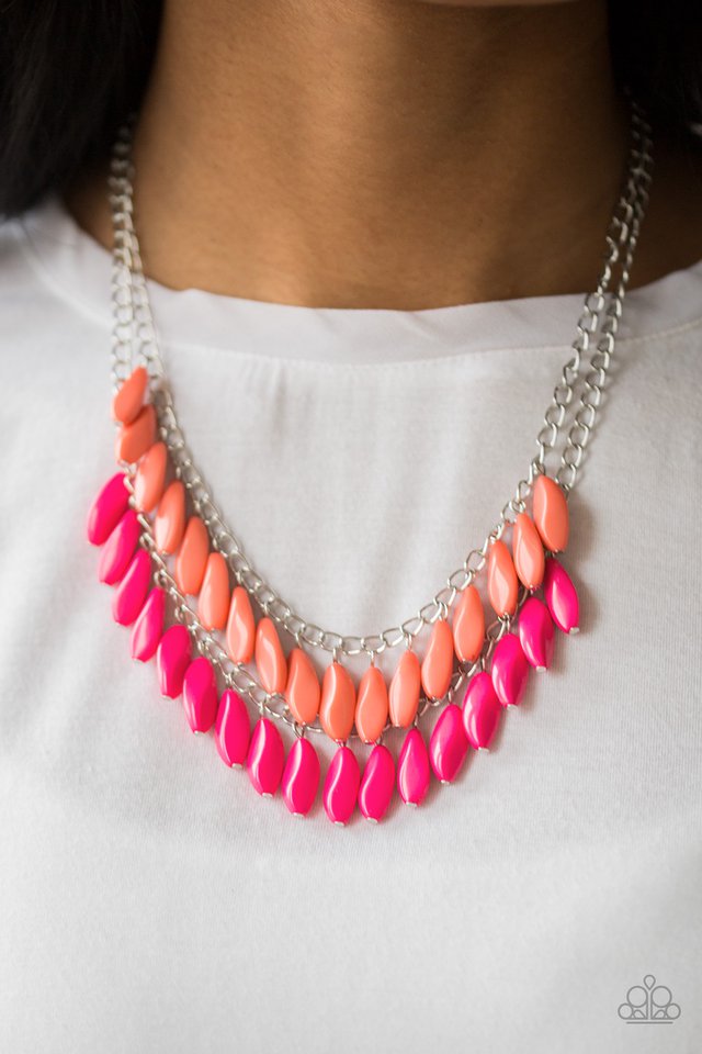 Paparazzi ♥ Beaded Boardwalk - Pink ♥ Necklace