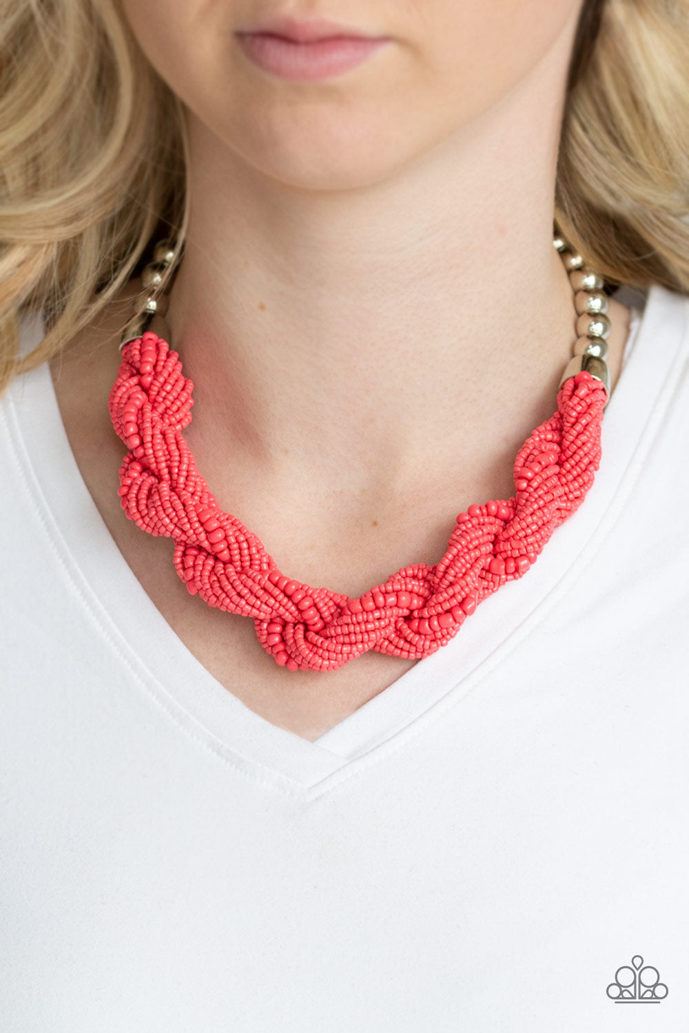 Paparazzi ♥ Savannah Surfin - Orange ♥  Necklace