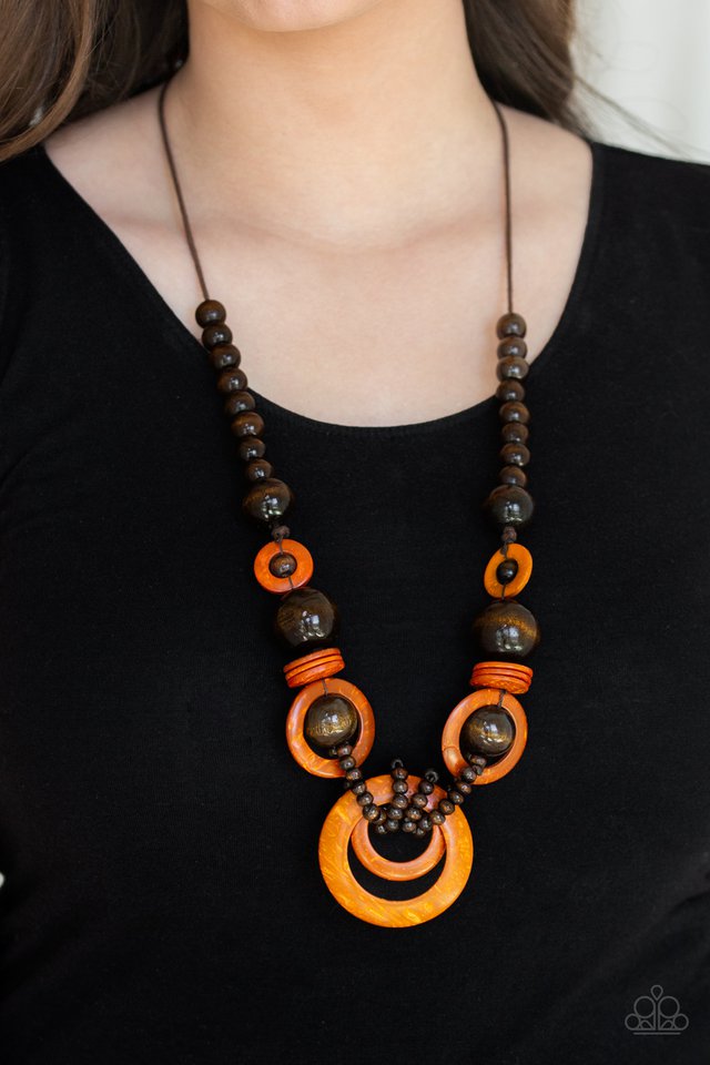 Paparazzi ♥ Boardwalk Party - Orange ♥ Necklace
