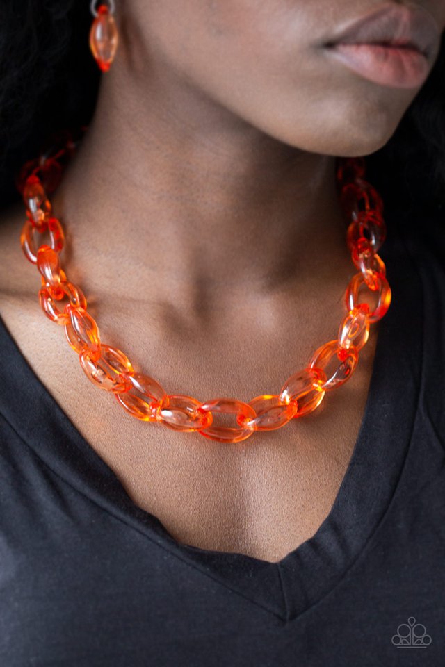 Paparazzi ♥ Ice Queen - Orange ♥ Necklace