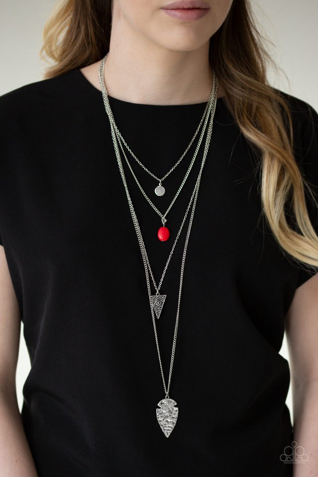 Paparazzi ♥ Grounded In ARTIFACT - Red ♥ Necklace