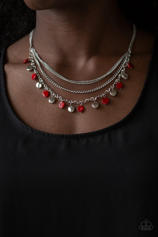 Paparazzi ♥ Beach Flavor - Red ♥ Necklace