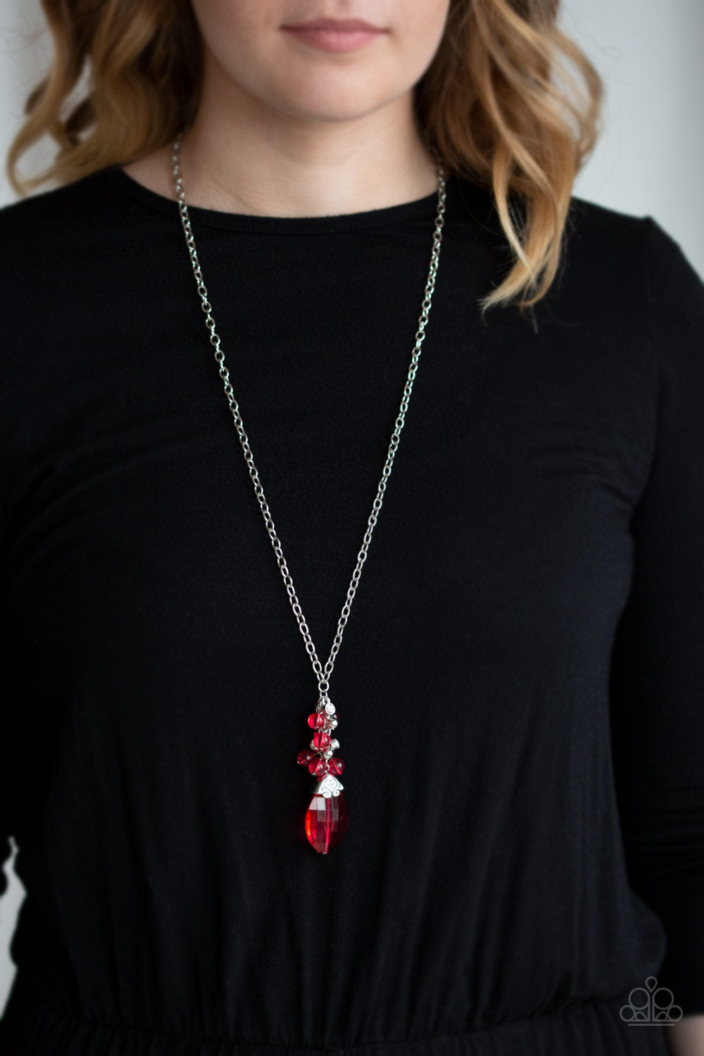 Paparazzi ♥ Crystal Cascade - Red ♥  Necklace