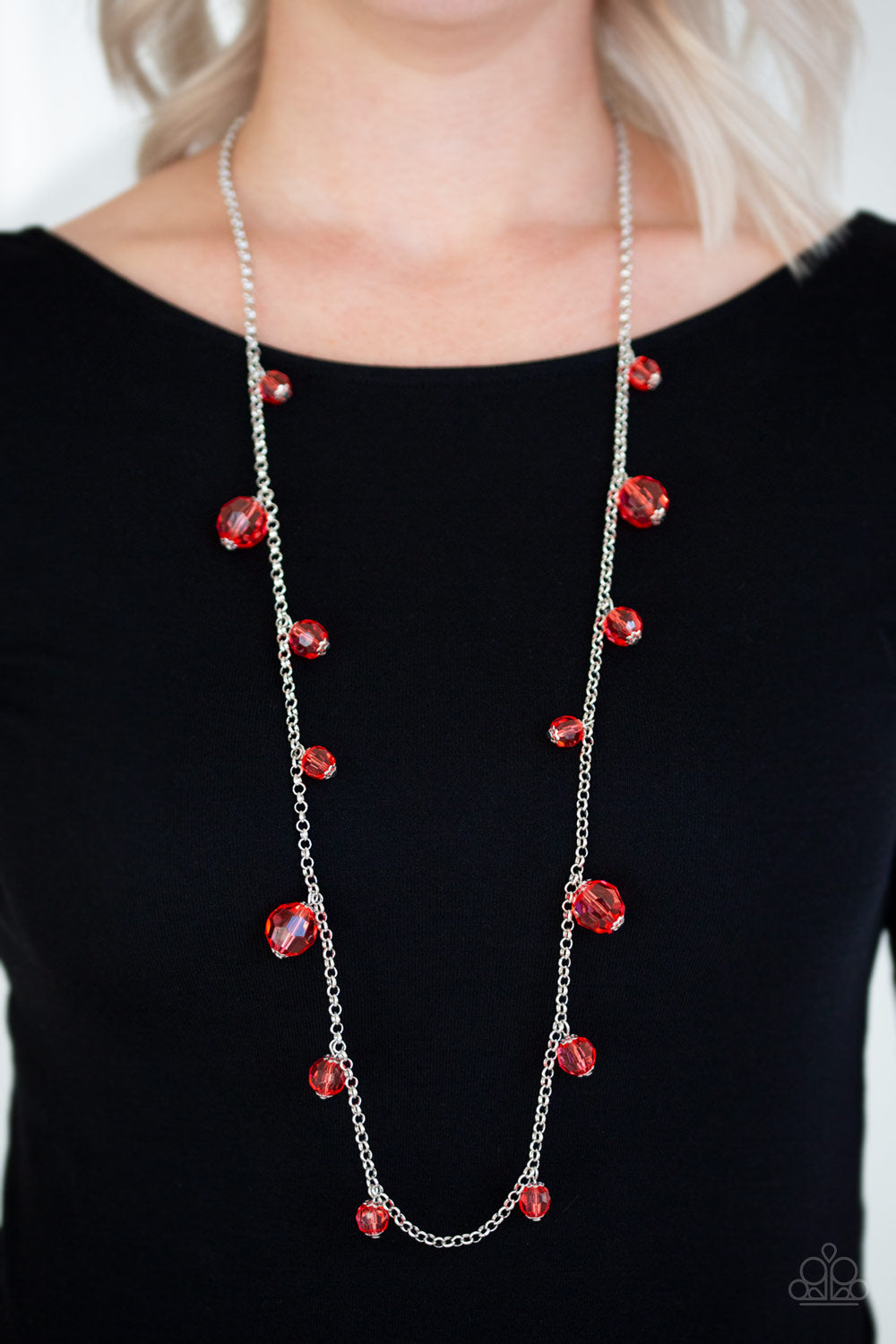 Paparazzi ♥ GLOW-Rider - Red ♥  Necklace