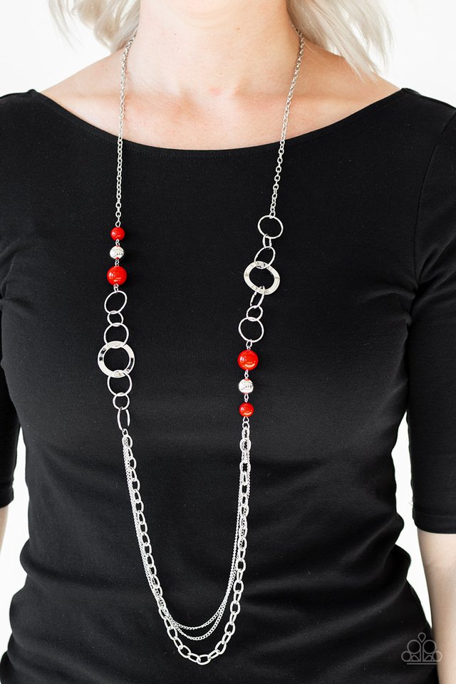 Paparazzi ♥ Modern Motley - Red ♥ Necklace