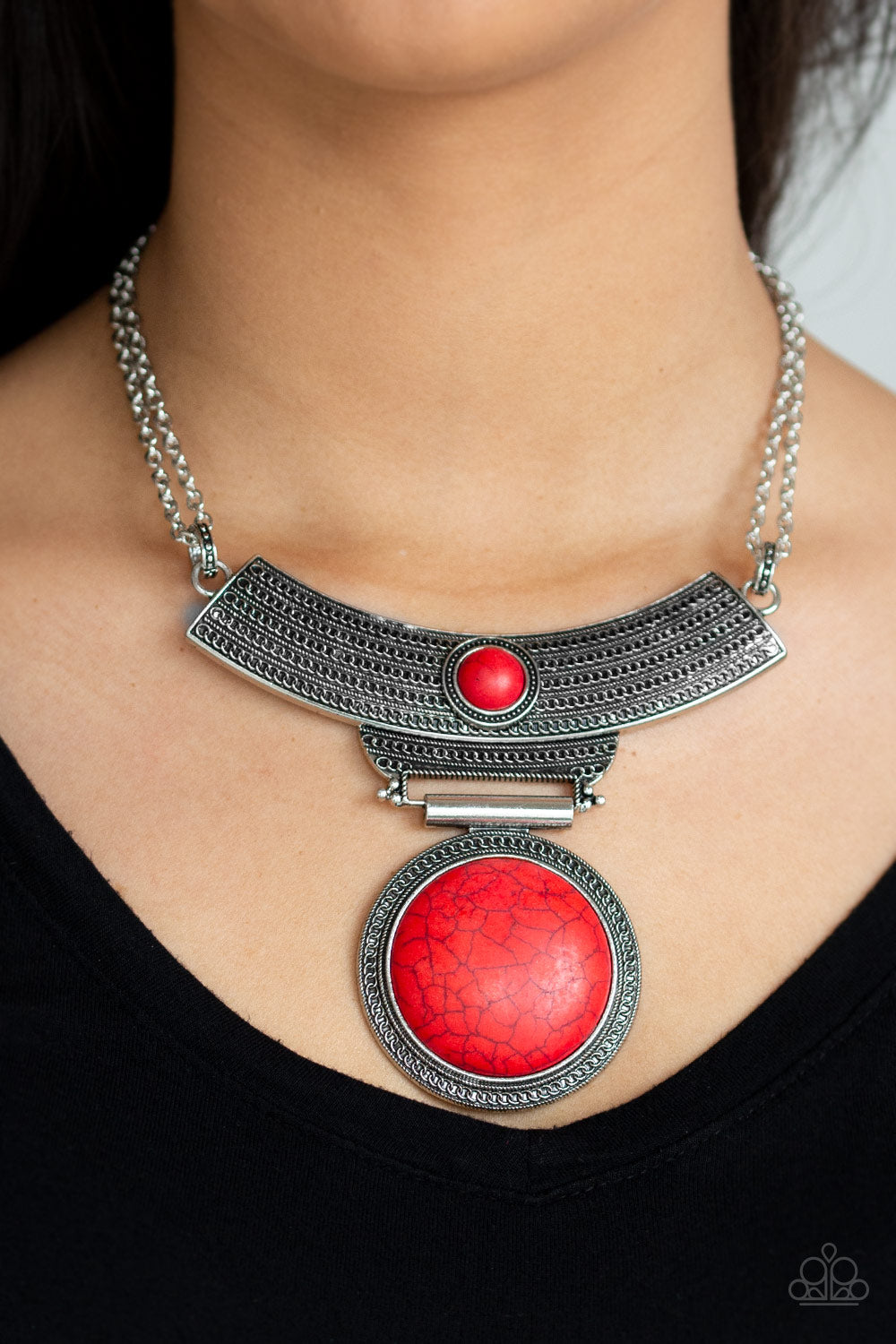 Paparazzi ♥ Lasting EMPRESS-ions - Red ♥  Necklace
