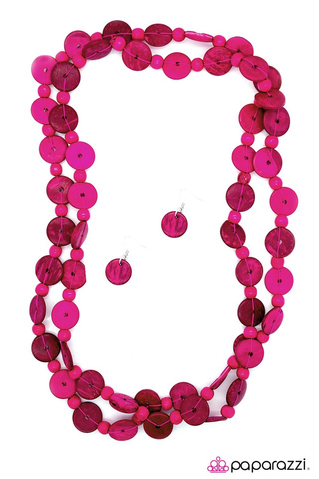Paparazzi ♥ Woodnt You Like To Know? - Pink ♥ Necklace