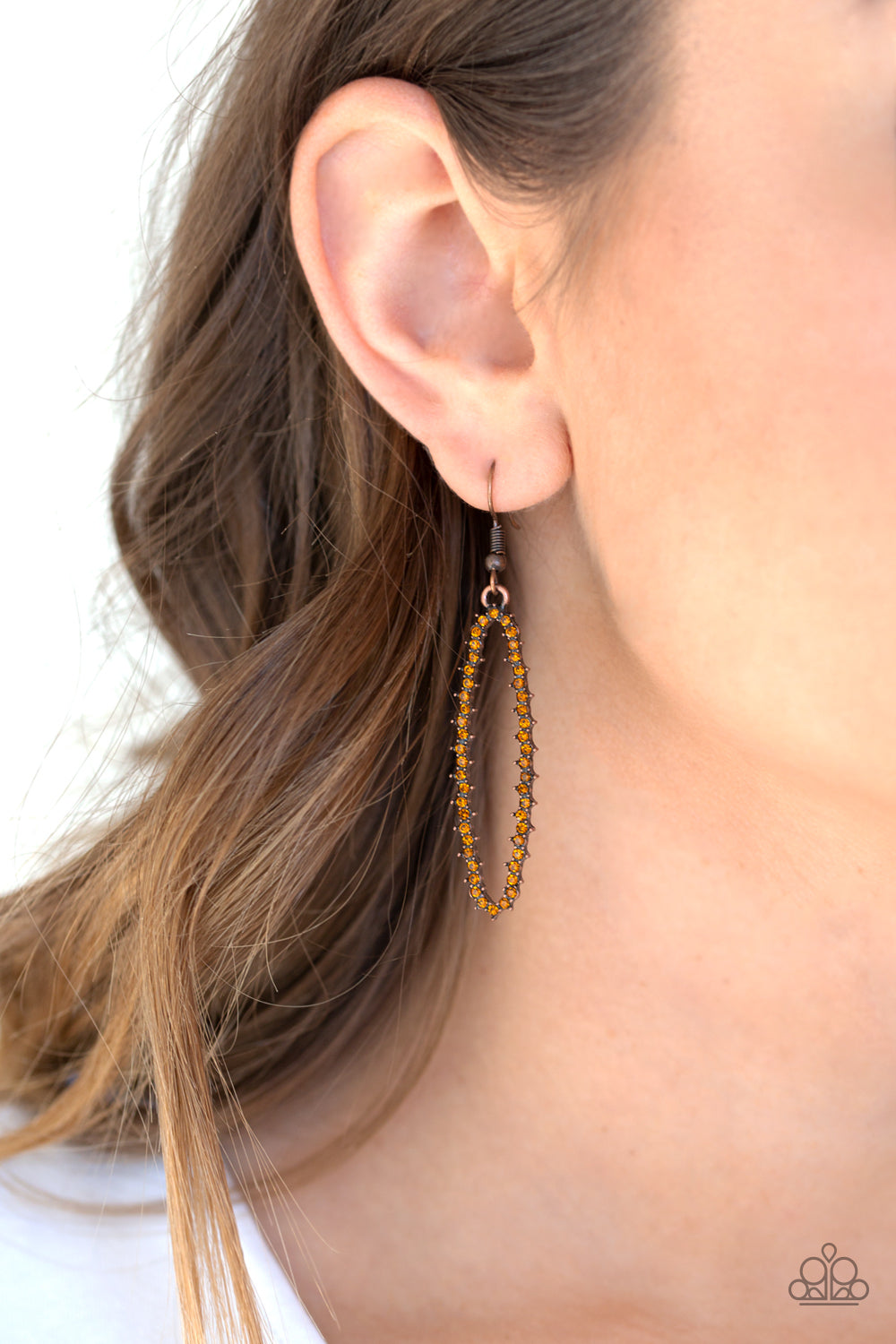 Paparazzi ♥ A Little GLOW-mance - Copper ♥  Earrings