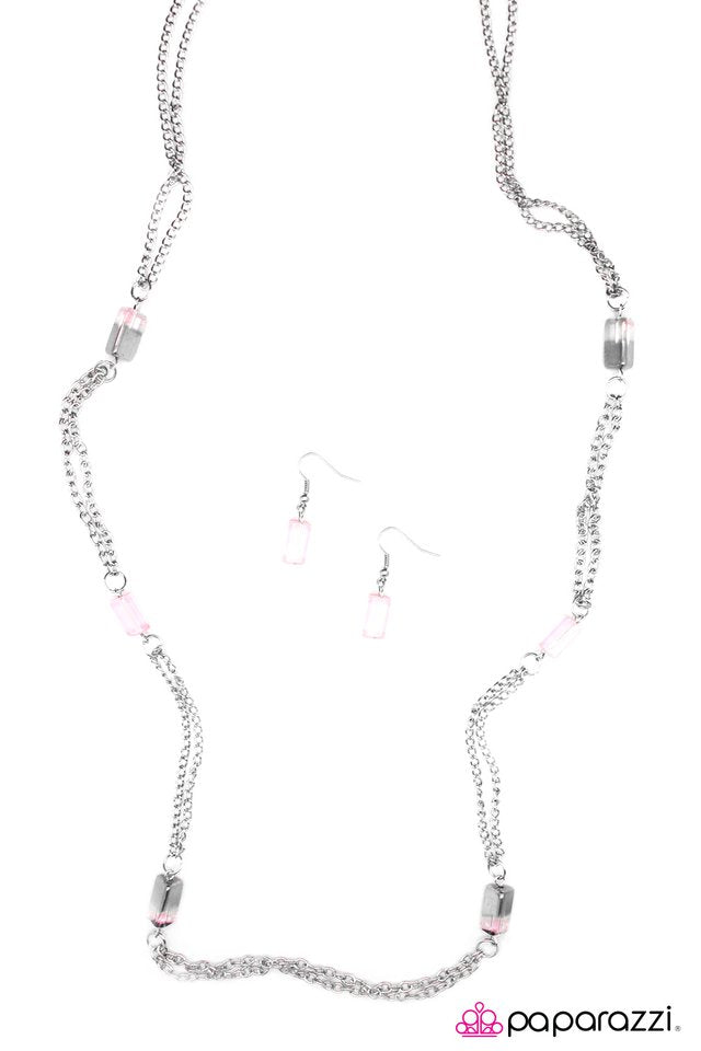 Paparazzi ♥ Midnight Mirage - Pink ♥ Necklace