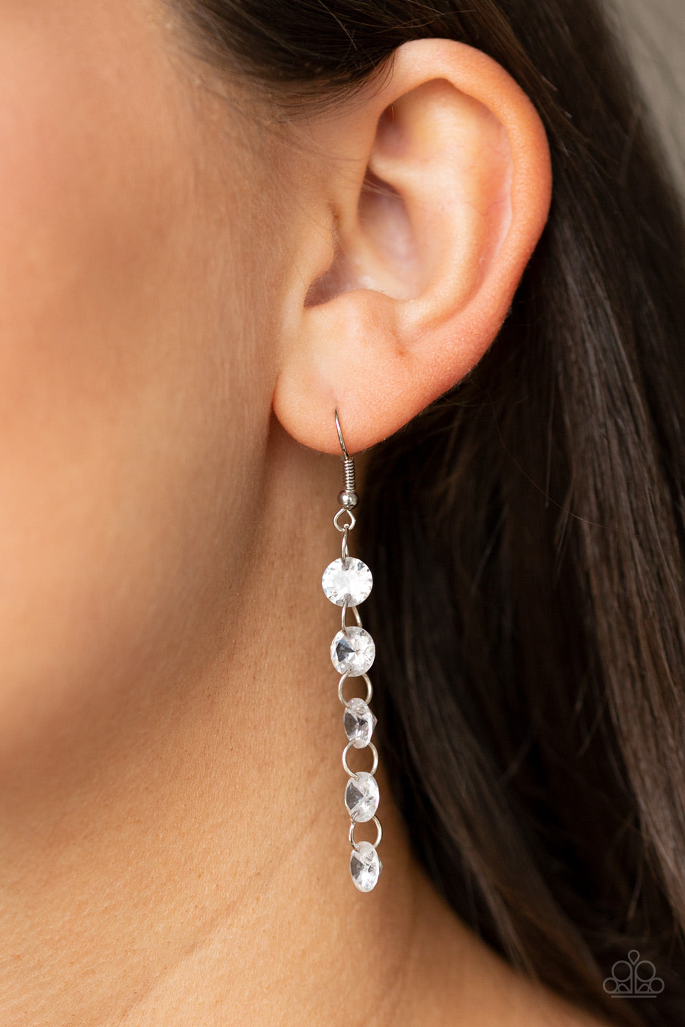Paparazzi ♥ Trickle-Down Effect - White ♥  Earrings