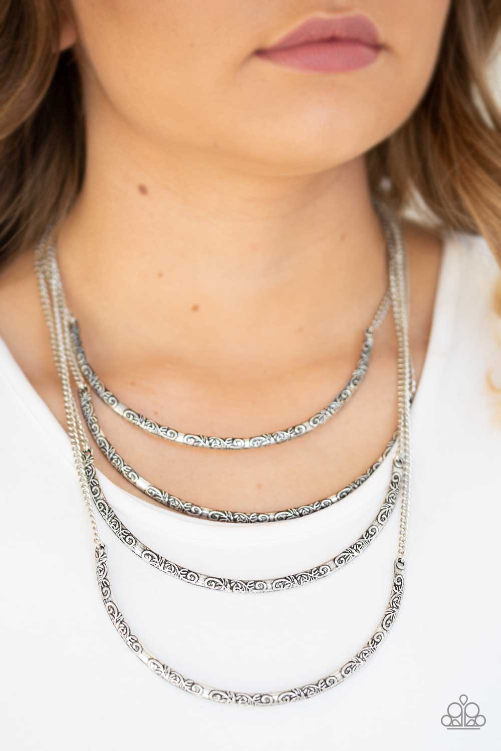 Paparazzi ♥ It Will Be Over MOON - Silver ♥  Necklace