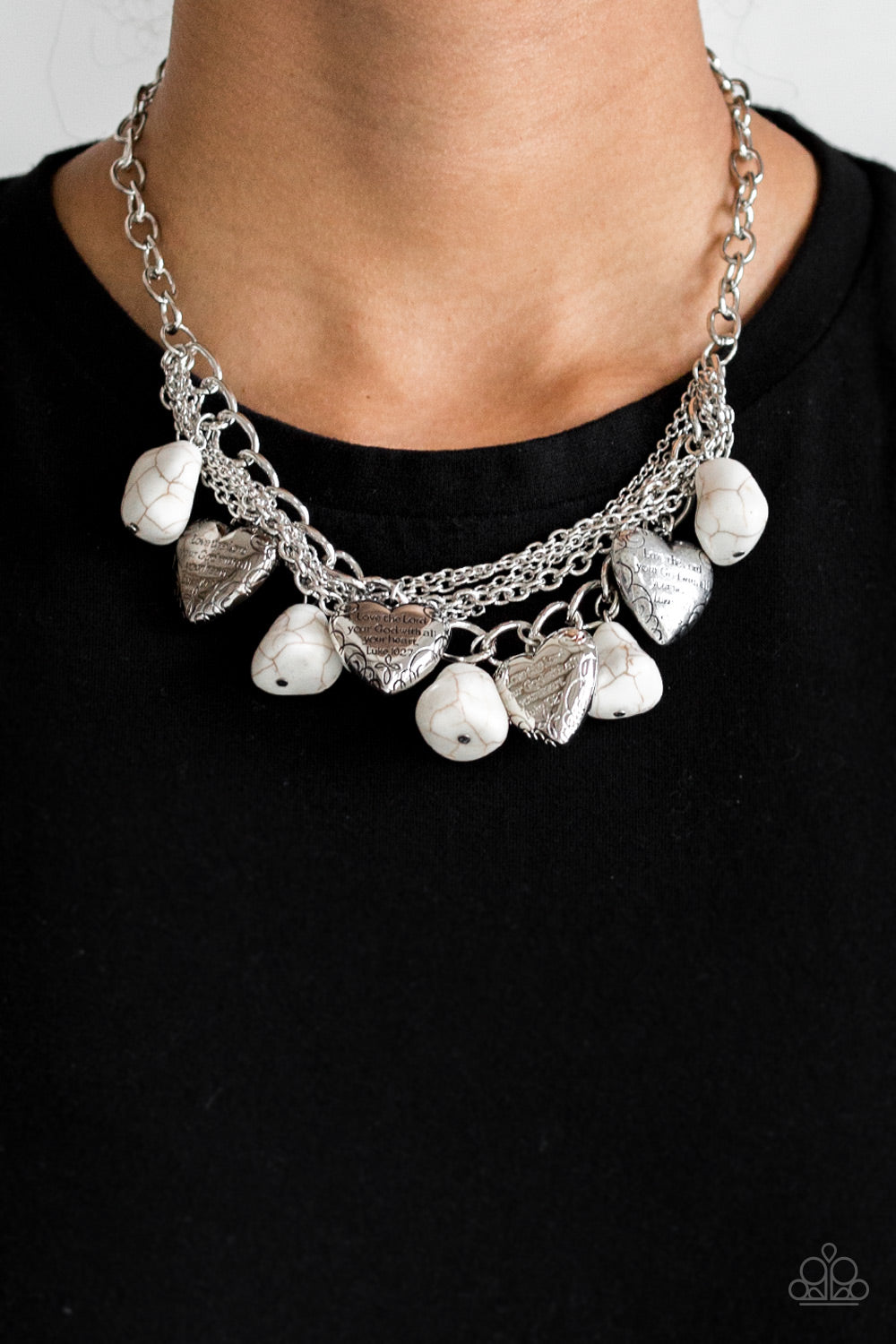 Paparazzi ♥ Change Of Heart - White ♥  Necklace