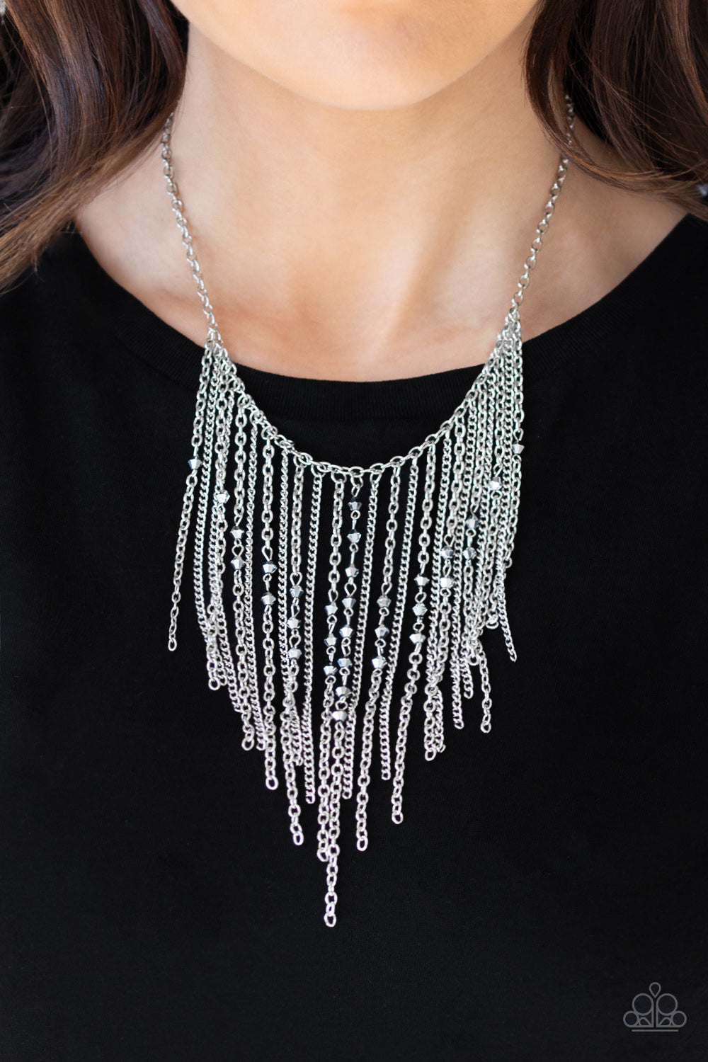 Paparazzi ♥ First Class Fringe - Silver ♥  Necklace