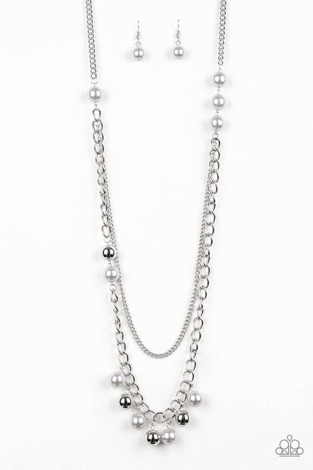 Wait and Sea - Silver and Gray Necklace - Paparazzi Accessories