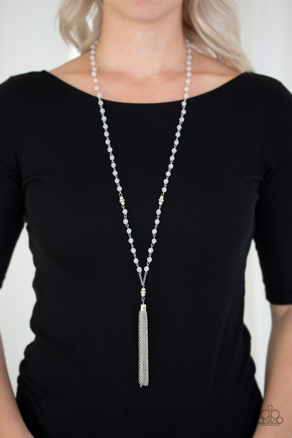 Paparazzi ♥ Tassel Takeover - White ♥  Necklace