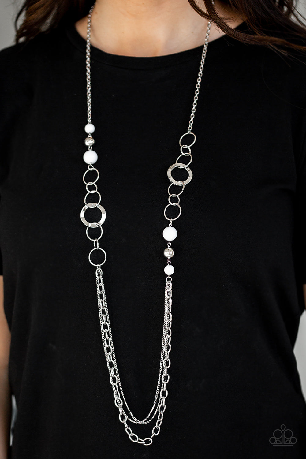 Paparazzi ♥ Modern Motley - White ♥  Necklace