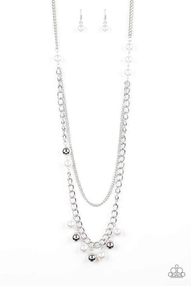 Scratched Shimmer - White Necklace - Paparazzi – Jessica's $5 Bling