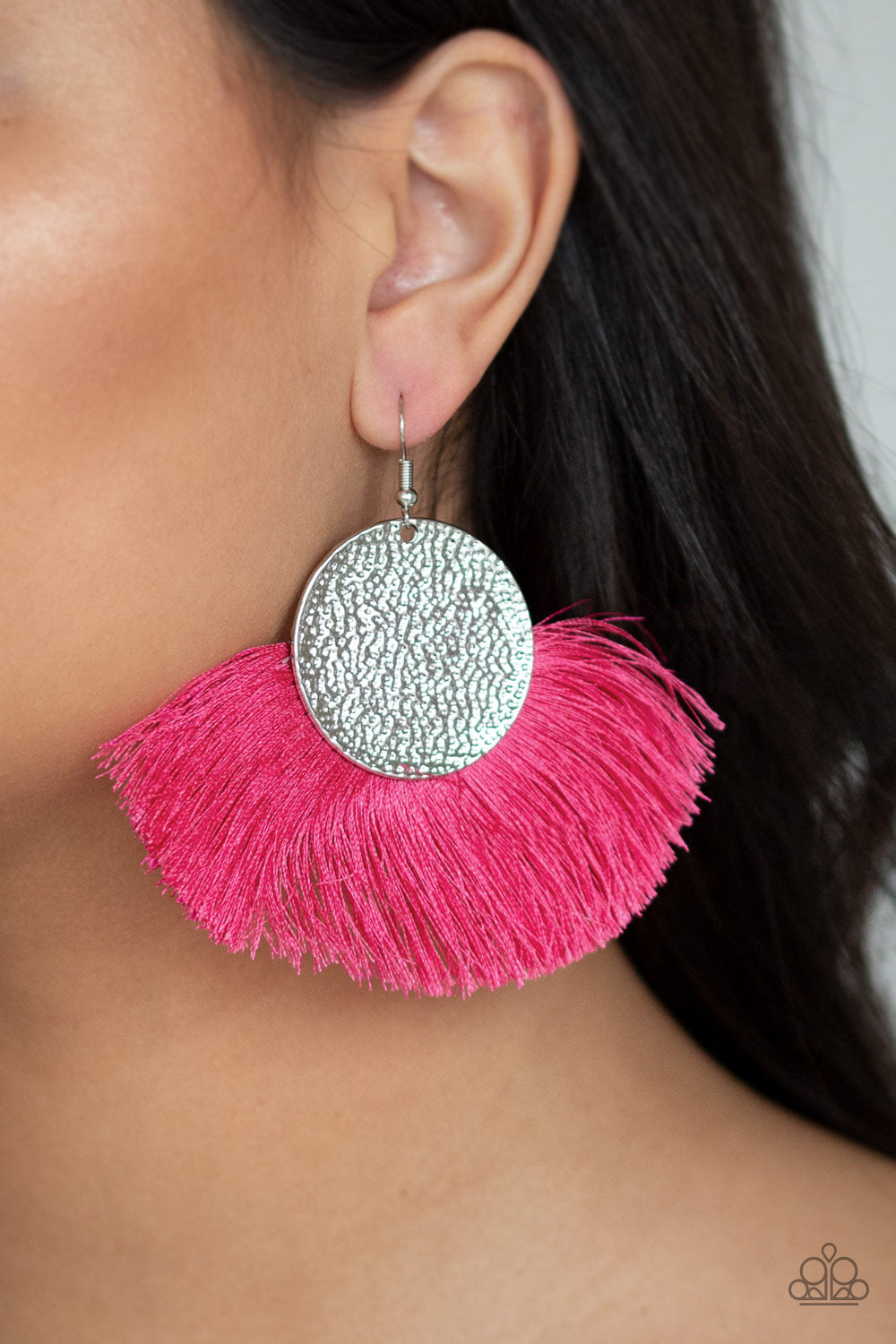 Paparazzi ♥ Foxtrot Fringe - Pink ♥  Earrings