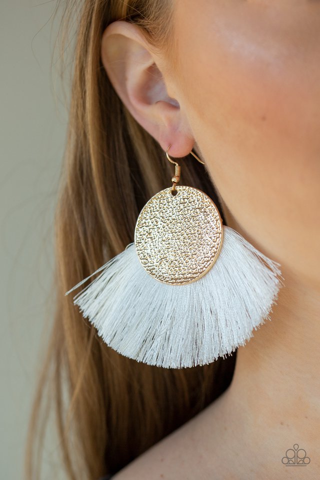 Paparazzi ♥ Foxtrot Fringe - Gold ♥ Earrings