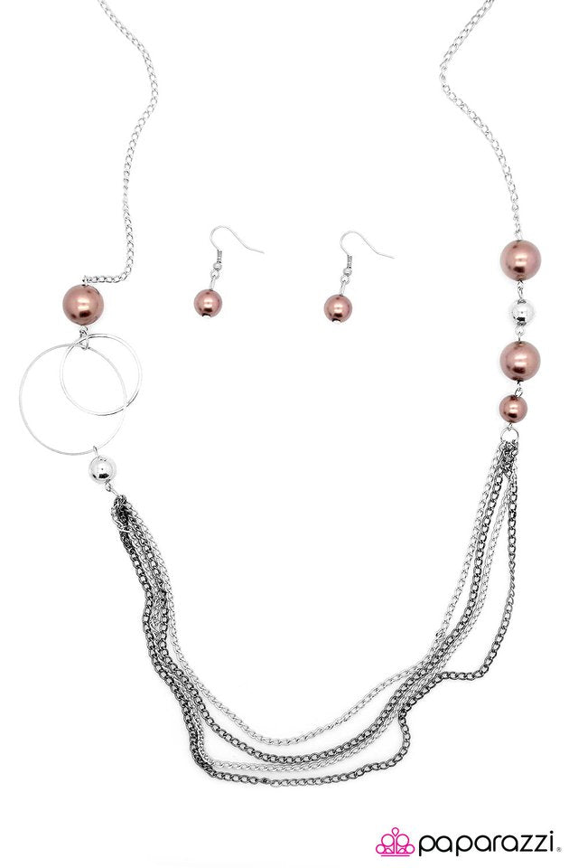 Paparazzi ♥ Gently Glimmering - Brown ♥ Necklace