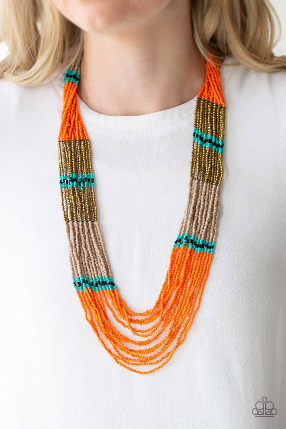 Paparazzi ♥ Rio Roamer - Orange ♥  Necklace