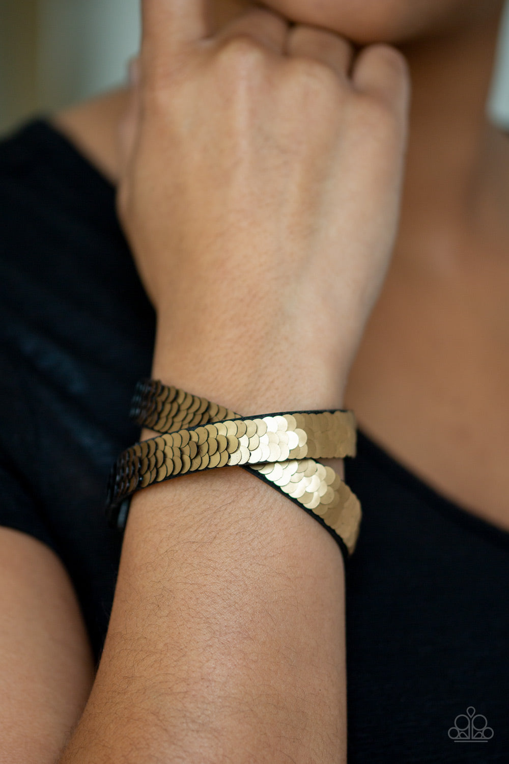 Paparazzi ♥ Under The SEQUINS - Gold ♥  Bracelet