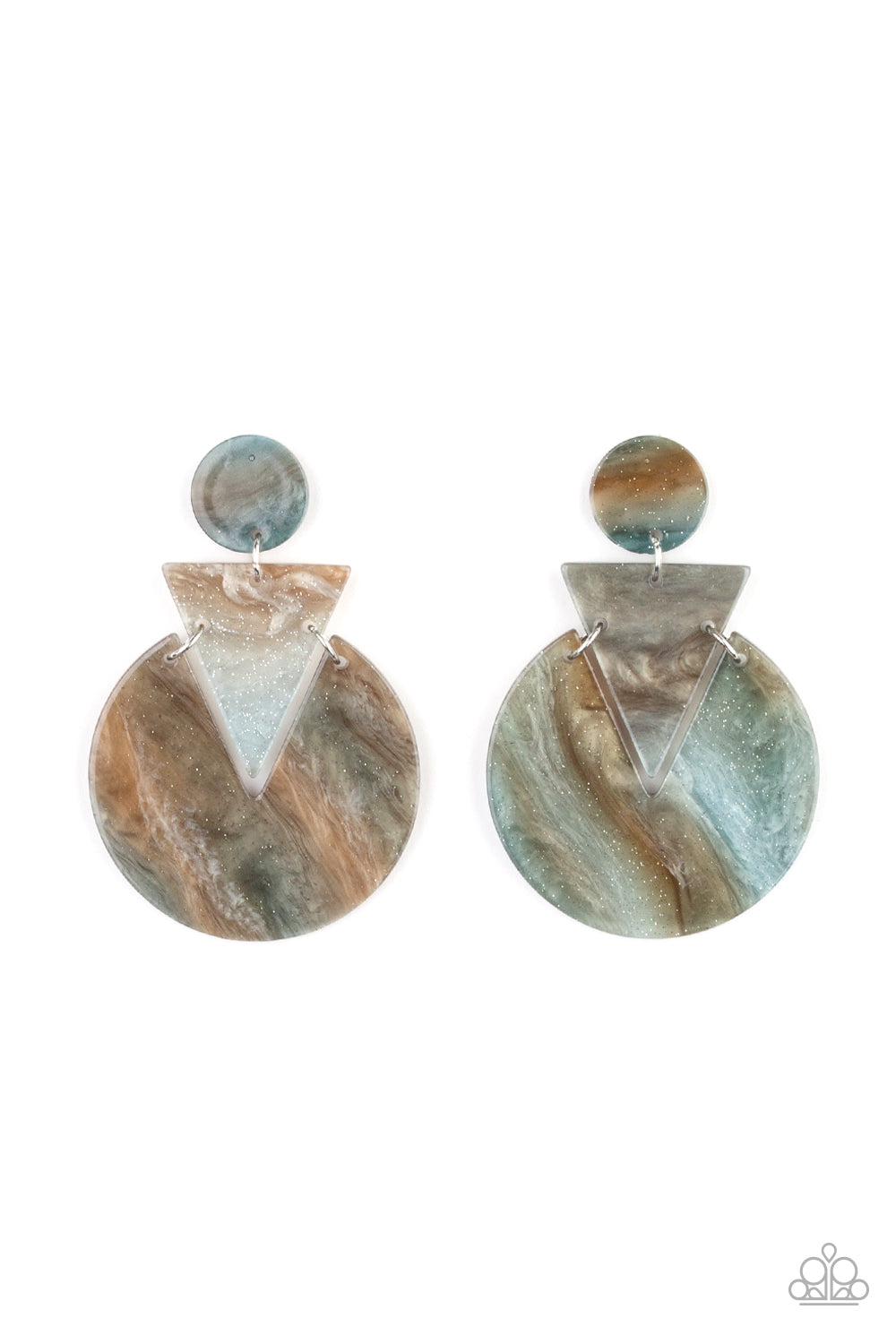 Paparazzi ♥ Head Under WATERCOLORS - Blue ♥  Post Earrings