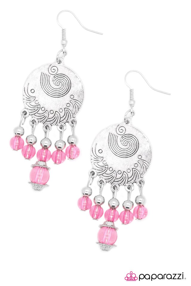 Paparazzi ♥ Spinning My Wheels - Pink ♥ Earrings