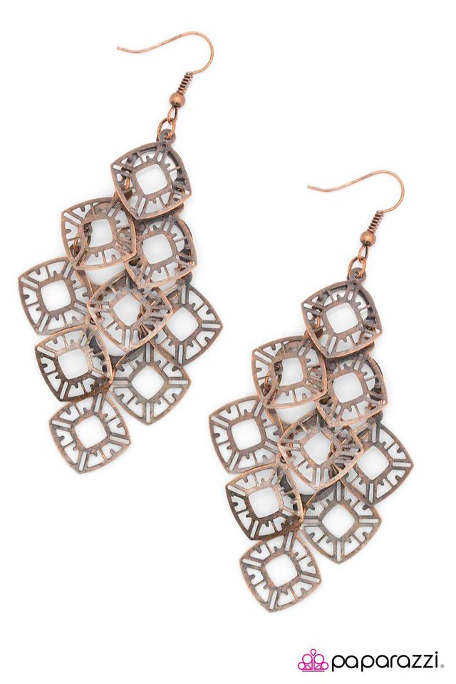 Paparazzi ♥ Prim and Copper - Copper ♥ Earrings