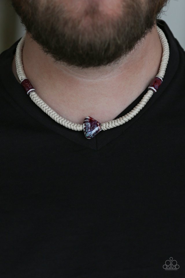 Paparazzi ♥ Canyon Climber - Red ♥ Mens Necklace