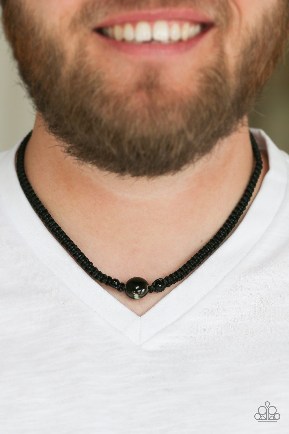 Paparazzi ♥ Go Climb A Mountain - Black ♥  Mens Necklace