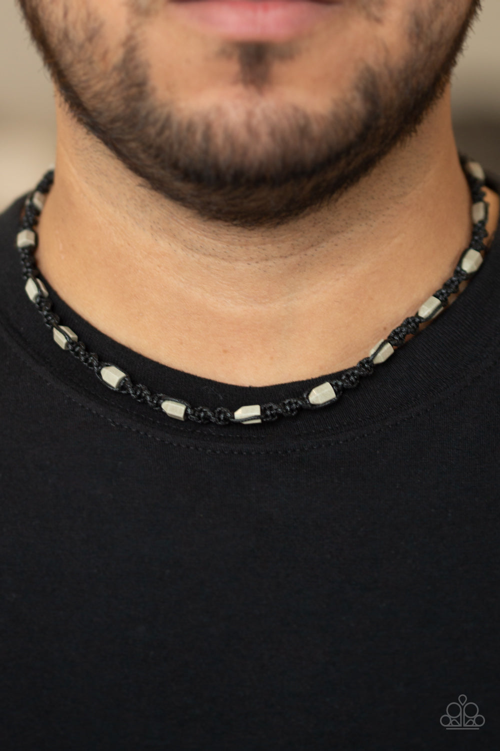 Paparazzi ♥ Rockin Rockslide - Black ♥  Mens Necklace