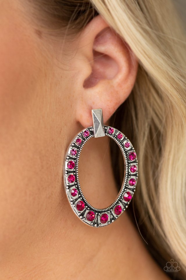 Paparazzi ♥ All For GLOW - Pink ♥ Post Earrings