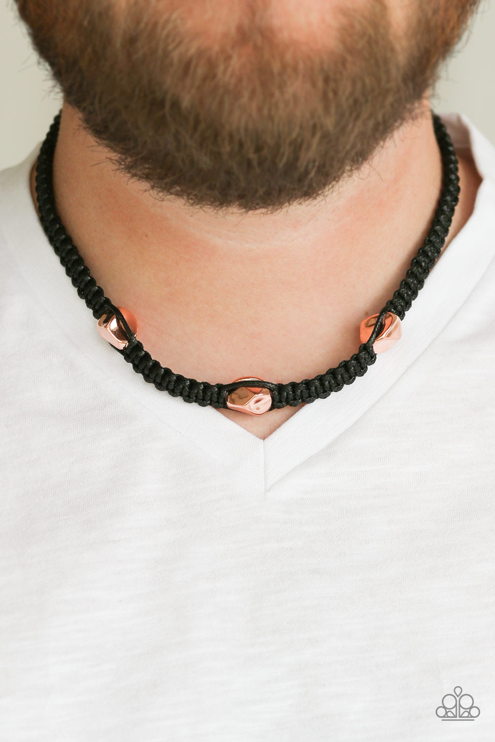 Paparazzi ♥ RIDERS Block - Copper ♥  Mens Necklace