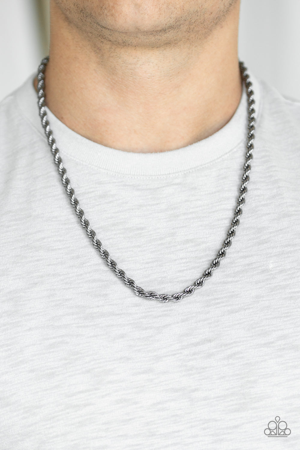 Paparazzi ♥ Double Dribble - Black ♥  Mens Necklace