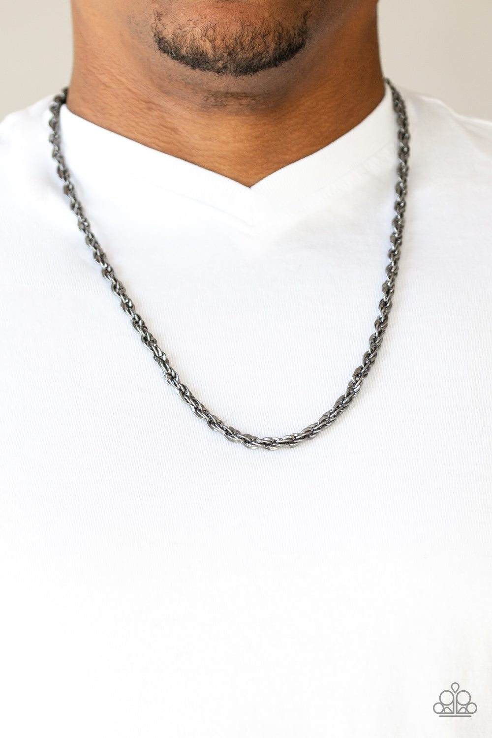 Paparazzi ♥ Instant Replay - Black ♥  Mens Necklace