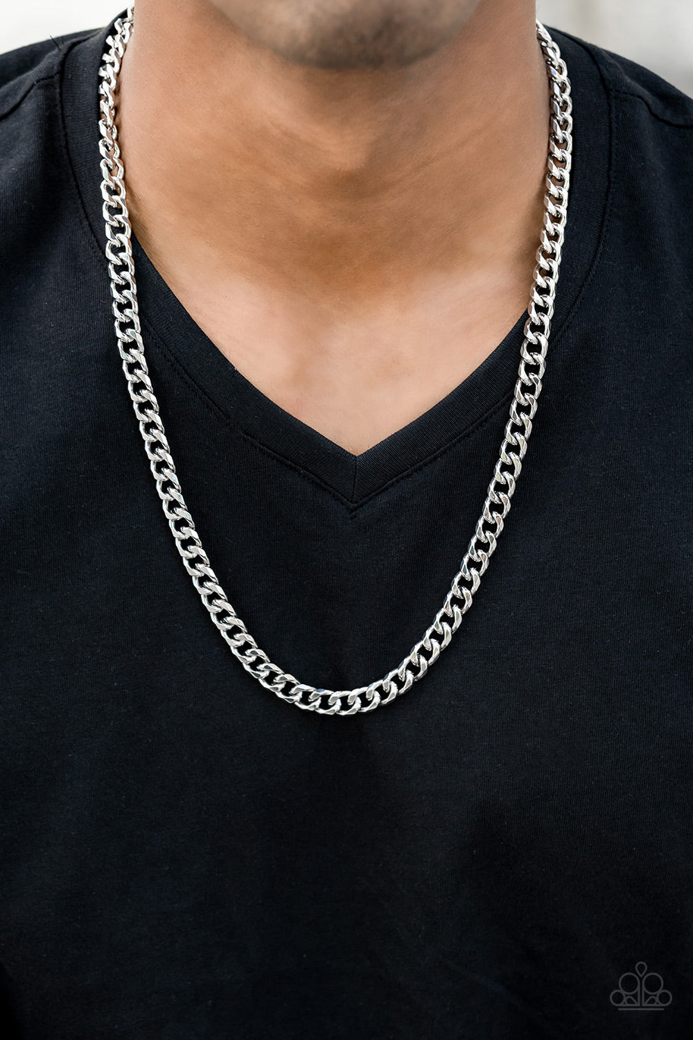 Paparazzi ♥ The Game CHAIN-ger - Silver ♥  Mens Necklace