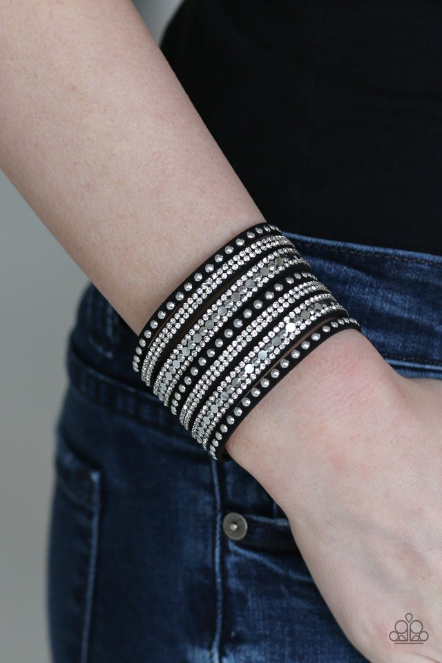 Paparazzi ♥ All Hustle and Hairspray 2 - Black ♥ Bracelet