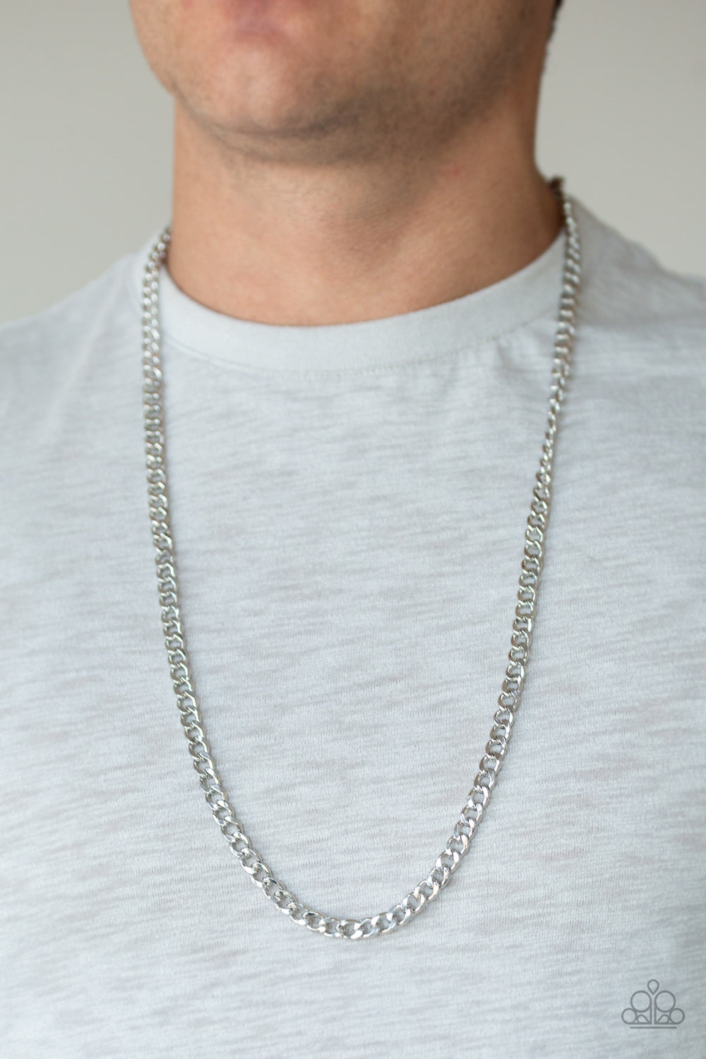Paparazzi ♥ Delta - Silver ♥  Mens Necklace