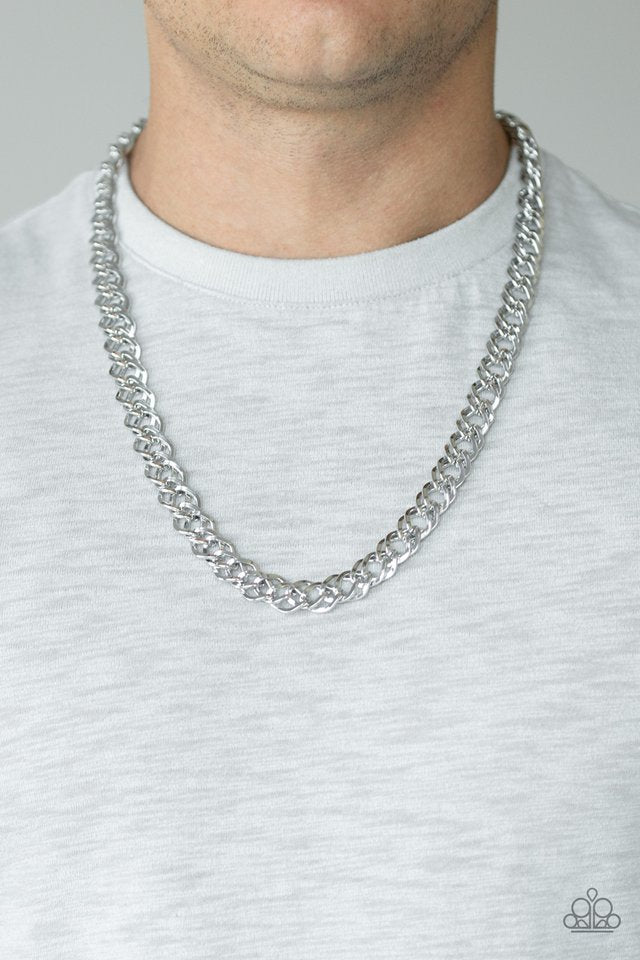 Paparazzi ♥ Undefeated - Silver ♥ Mens Necklace